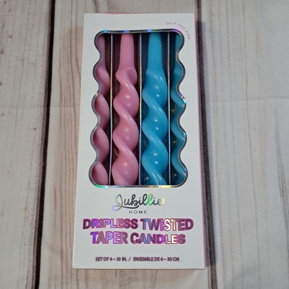 Jubilee Dripless Twisted Taper Candles Set of 4.  10 Inch - Picture 1 of 6